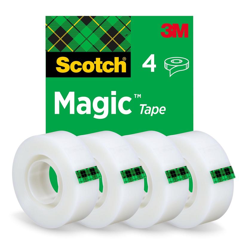 Scotch® Magic™ Invisible Tape 8-1933-4S, 19mm x 33m, 4 Rolls/Pack | Pack (4 rolls)