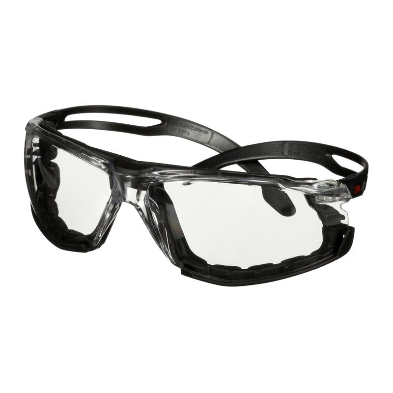 3M™ SecureFit™ 500 Safety Glasses, Black Temples, Foam Frame, Scotchgard™ Anti-Fog/Anti-Scratch Coating (K&N), Clear Lens, SF501SGAF-BLK-FM-EU, 20 per pack | Pack (1 piece)