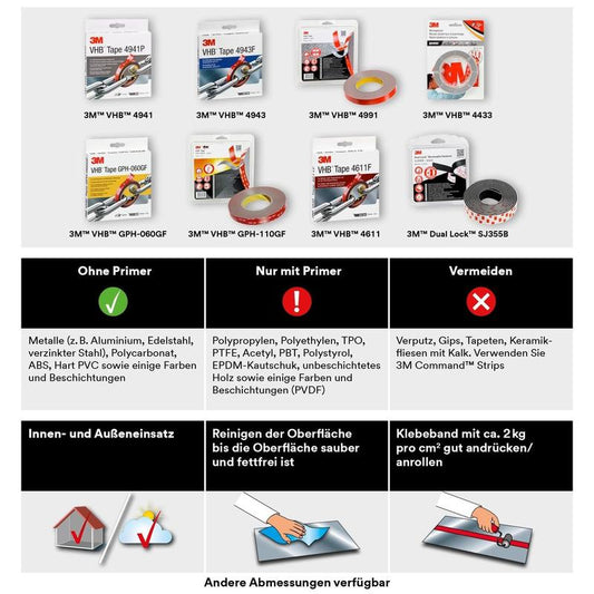 3M™ VHB™ Tape 4941 Gray - High performance adhesive tape