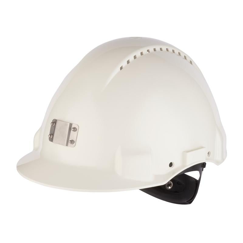 3M™ Hard Hat, Uvicator, Ratchet Fastener, Ventilation, Plastic Sweatband, Lamp Holder, White, G3000NUV-10-VI | Pack (1 piece)