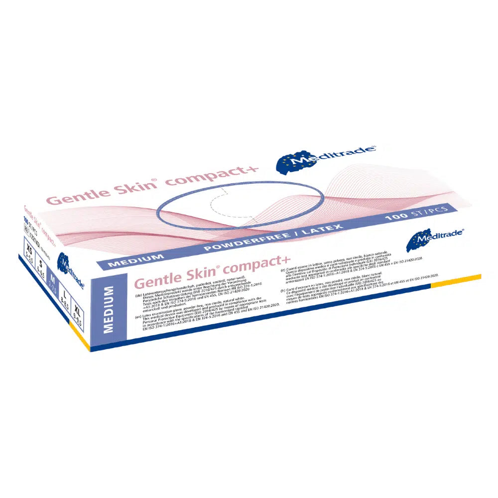 Meditrade Gentle Skin® latex gloves Compact+ disposable gloves