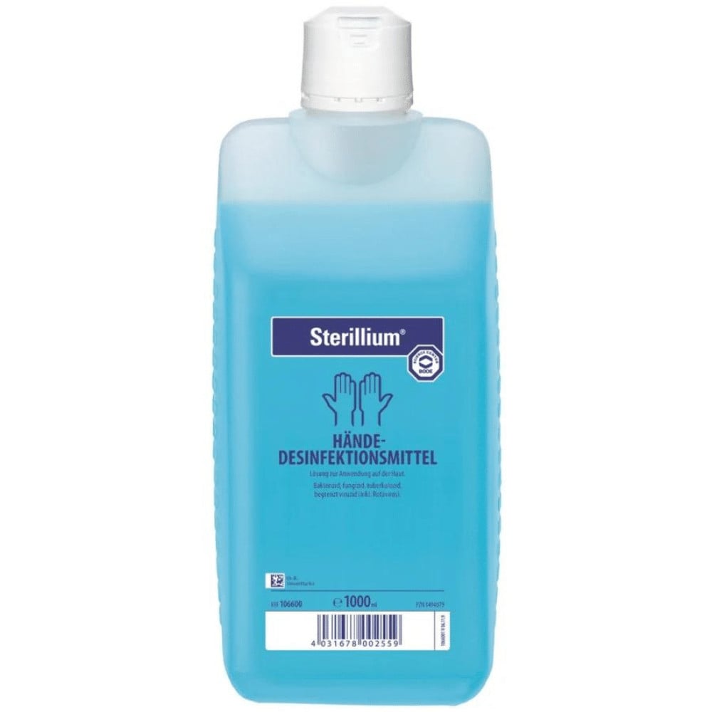 A bottle of Sterillium® hand disinfectant from Paul Hartmann AG.
