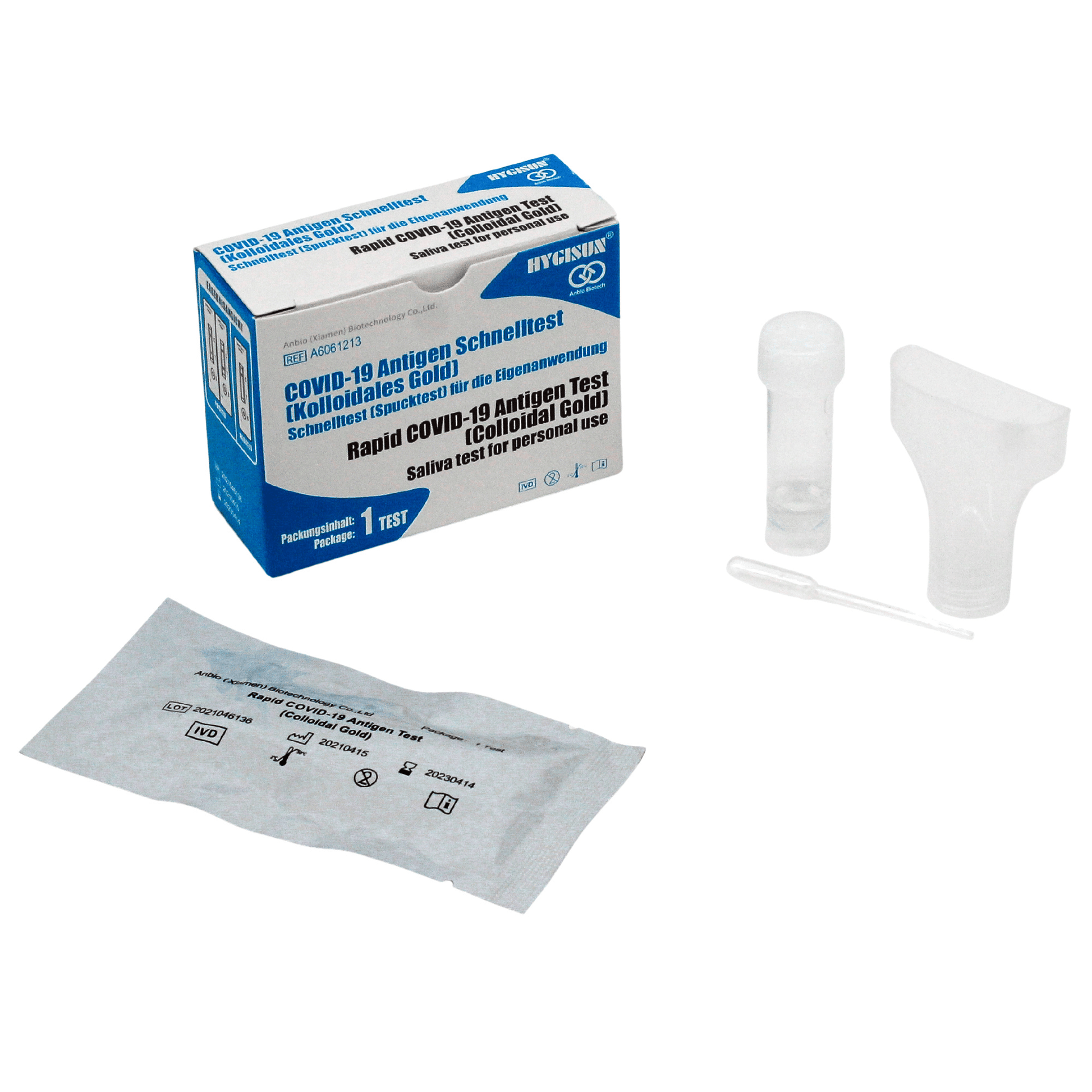 Hygisun antigen quick test (saliva/spit) - Bfarm - MHD 07/24